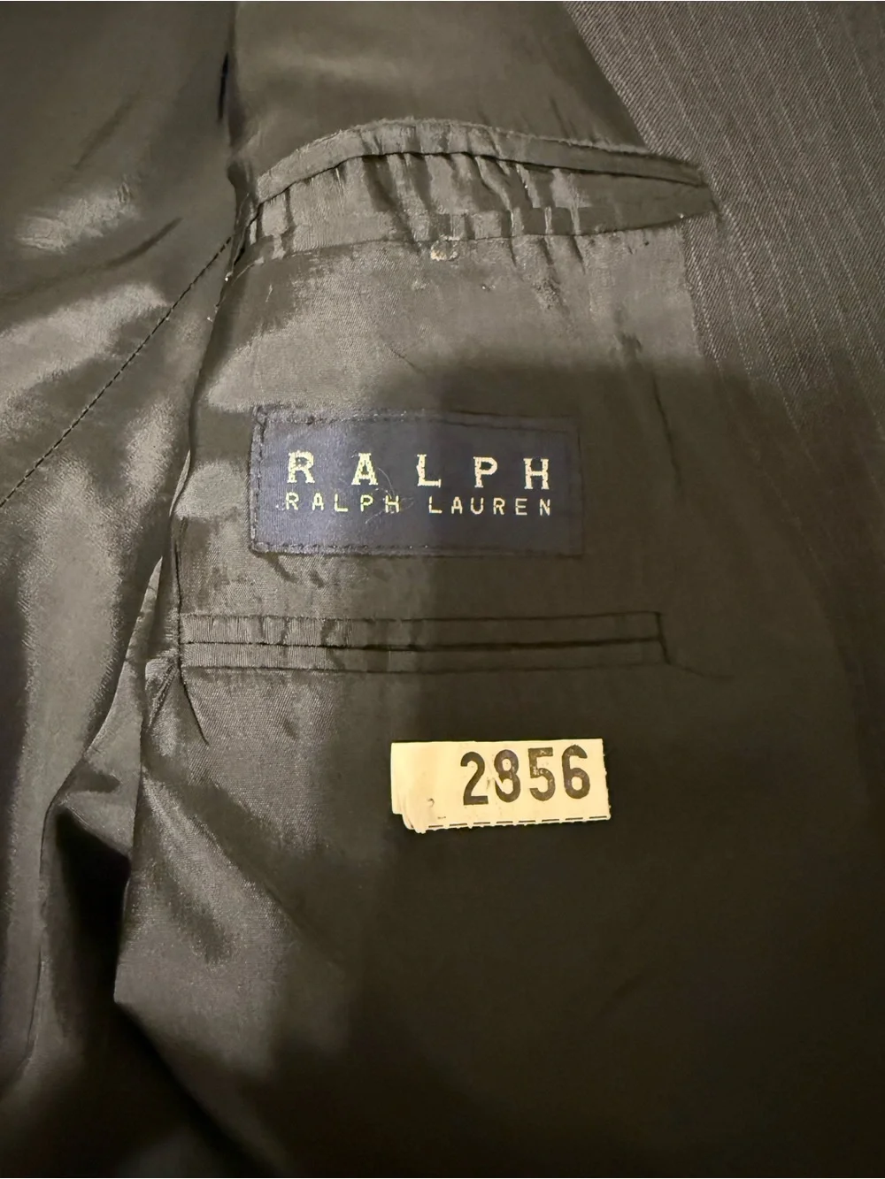 Ralph Lauren Men's Black Pinstripe Suit 48L
